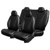 Tundra Seat Covers Custom Fit for Toyota Tundra Double Cab 2014 2015 2016 2017 2018 2019 2020 2021 Premium PU Leather - Full Set- WaterProof - Car Seat Protector - Byron President Black view 1