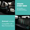 Tundra Seat Covers Custom Fit for Toyota Tundra Double Cab 2014 2015 2016 2017 2018 2019 2020 2021 Premium PU Leather - Full Set- WaterProof - Car Seat Protector - Byron President Black view 3