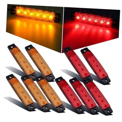 FAVOMOTO 2pcs Led Trailer Tail Light Replacement Yellow Turn Signal Brake Marker Lights for Trucks Rvs Trailers