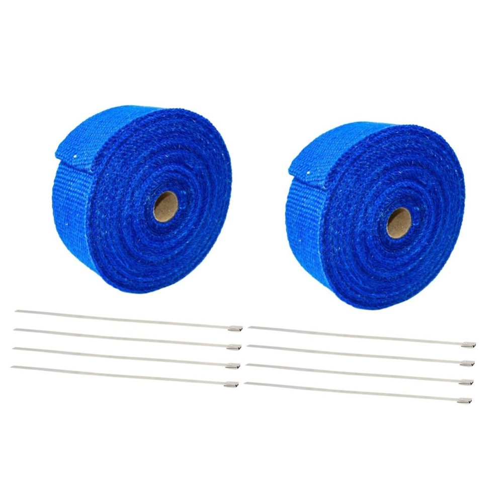 FAVOMOTO 2pcs Exhaust Wrap Tape for Car and Motorcycle High Temperature Fiber Insulation Ties Fitment for