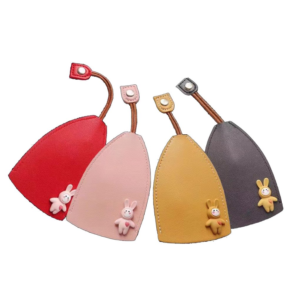 WDAXSG Car Key Holder&Case,PU Material Creative PullOut Cute Large Capacity Wink Key Protective Cover for Women,4-Color Package