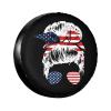 American Girl Messy Hair Bun Spare Tire Cover Tough Tire Wheel Soft Cover Waterproof Weatherproof Tire Protectors Universal Fit for RV SUV Truck Motorhome Camper Travel Trailer 14" 15" 16" 17" view 1
