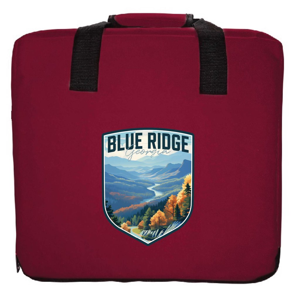 R and R Imports Blue Ridge Georgia Design A Souvenir Destination Seat Cushion Maroon