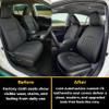Seat Covers for Toyota Corolla 2020-2025 SE, Apex, Night Shade Sedan Custom Fit Full Set Leather Waterproof Airbag Compatible Front Rear Protector Easy Install Car Accessories TURIN - Black/Grey/Grey view 2