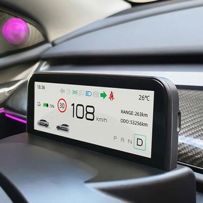 for Tesla Model Y/3 Tesla Head Up Display Digital Virtual Cockpit Ultra Mini Screen Display Embedded Design HUD Speedometer Smart Instrument Cluster Odometer (lntel CPU)