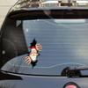 Nouiroy Double-Side Christmas Peeking Sticker 3D Crack Santa Snowman Sticker for Cars Christmas Car Decor Self-Adhesive Vinyl Decal Sticker for Car Home Mailbox (Smiling Santa) view 2