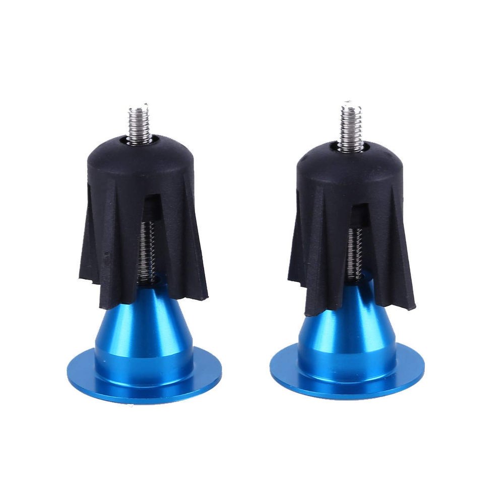 2Pcs Blue Aluminum Bike Handlebar Bar End Plugs, Mountain Bicycle Cycling Rubber Handlebar 17-22mm End Stopper Plugs Caps Bike Grips for Road Bicycle Grip Mountain Sports and Outdoors