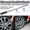 QISF 4PCS Car Wrench Set,14-20Inch Telescoping Lug Nut Wheel Wrench with Standard 17/19mm, 21/22mm Sockets + Car Jack Hexagon Ratchet Wrench, Positive and Reversal Knob Design for Scissor Jack view 3
