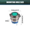X AUTOHAUX 5 Pcs LED Indicator Light 16mm 12V AC DC Metal Shell Waterproof Pilot Dash Signal Lamp for Car Truck Boat Internal Green view 3