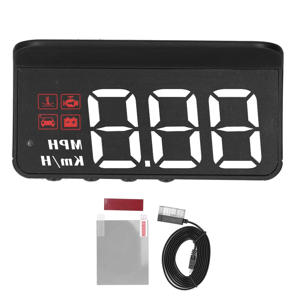 Car HUD OBD2 Projector, Multifunction Gauge with Speedometer, Alarm and Fatigue Driving Reminder for Cars with OBD2 Interface