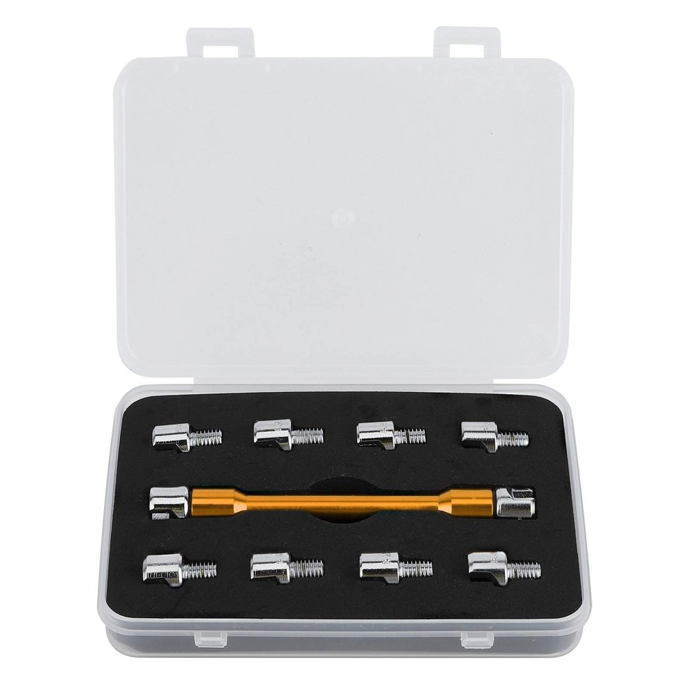 QANYEGN Motorcycle Spoke Wrench CNC Wrench Set, Off Road Spoke Wrench, Length 5.0 to 6.8, 93 mm/3.7 in Suitable for Most Motorcycles(B (ld))