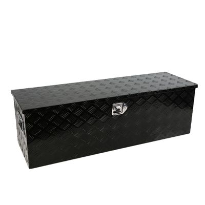 SPOFLYINN Aluminum Heavy Duty Truck Bed 5 Bar Tread Tool Box Trailer Pickup Underbody Toolbox With Lock Keys 38.8" x 12.8" x 10.4" as shown aluminum