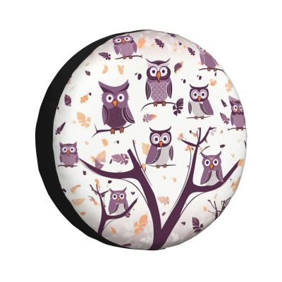 Owl Tree Branches1 Printed Spare Tire Cover Dust-Proof Weatherproof Wheel Covers Personalized Wheel Tire Protectors Universal Fit for Trailer Rv SUV Truck Camper Travel Accessories