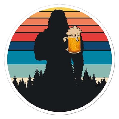 Bigfoot Mug Beer Vinyl Decal Sticker- 12" x 12"
