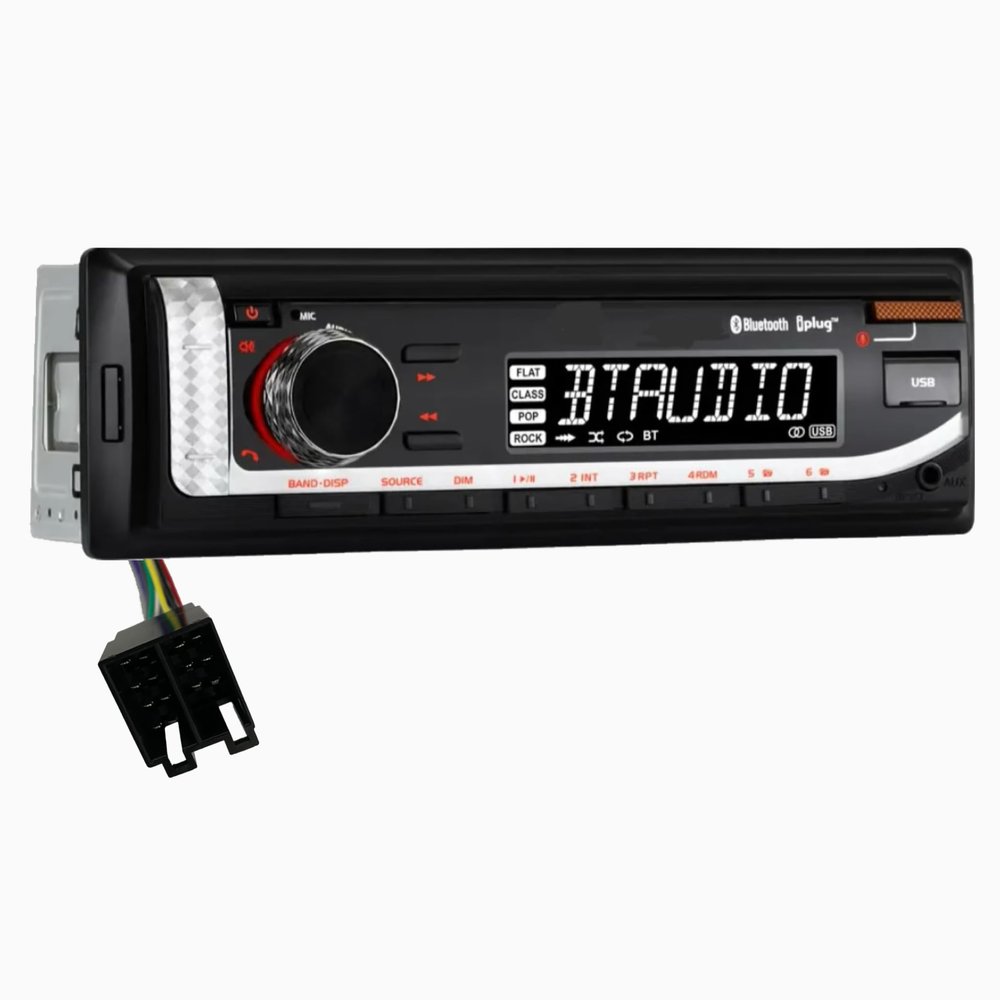 Plug & Play Bluetooth Tractor Radio for John Deere Easy Plug & Play Harness AM FM Bluetooth Voice USB 12V Direct Connect No Wire Splicing Single Din Slim Design
