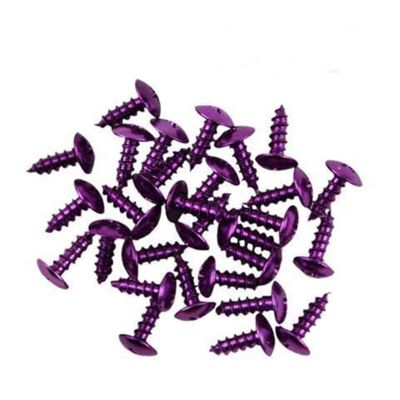 TCHAU Bodywork Kits 30 Pc/lot M5x16 Aluminum Motorcycle Screw Colorful Color Motorbike Motor Bicycle Motorcycle Self-Tapping Screws M5*16 Screw Parts (Color : Purple)