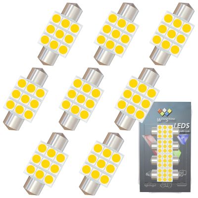 Wiseshine 36mm Festoon Dome LED Bulbs,6418 LED Bulb Natural White 4500k,6411 LED Bulb C5W DE3425 DE3423 DC 12V for Automotive Interior Reading Map Glove box Lights (Pack 8)