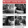 Osilly 15 Inch Car Leather Steering Wheel Cover, Automotive Accessories Elastic Breathable Anti-Slip Soft Wheel Protector Fits Men and Women, Suitable for SUVs, Trucks, Vehicles and RVs (Blue) view 4