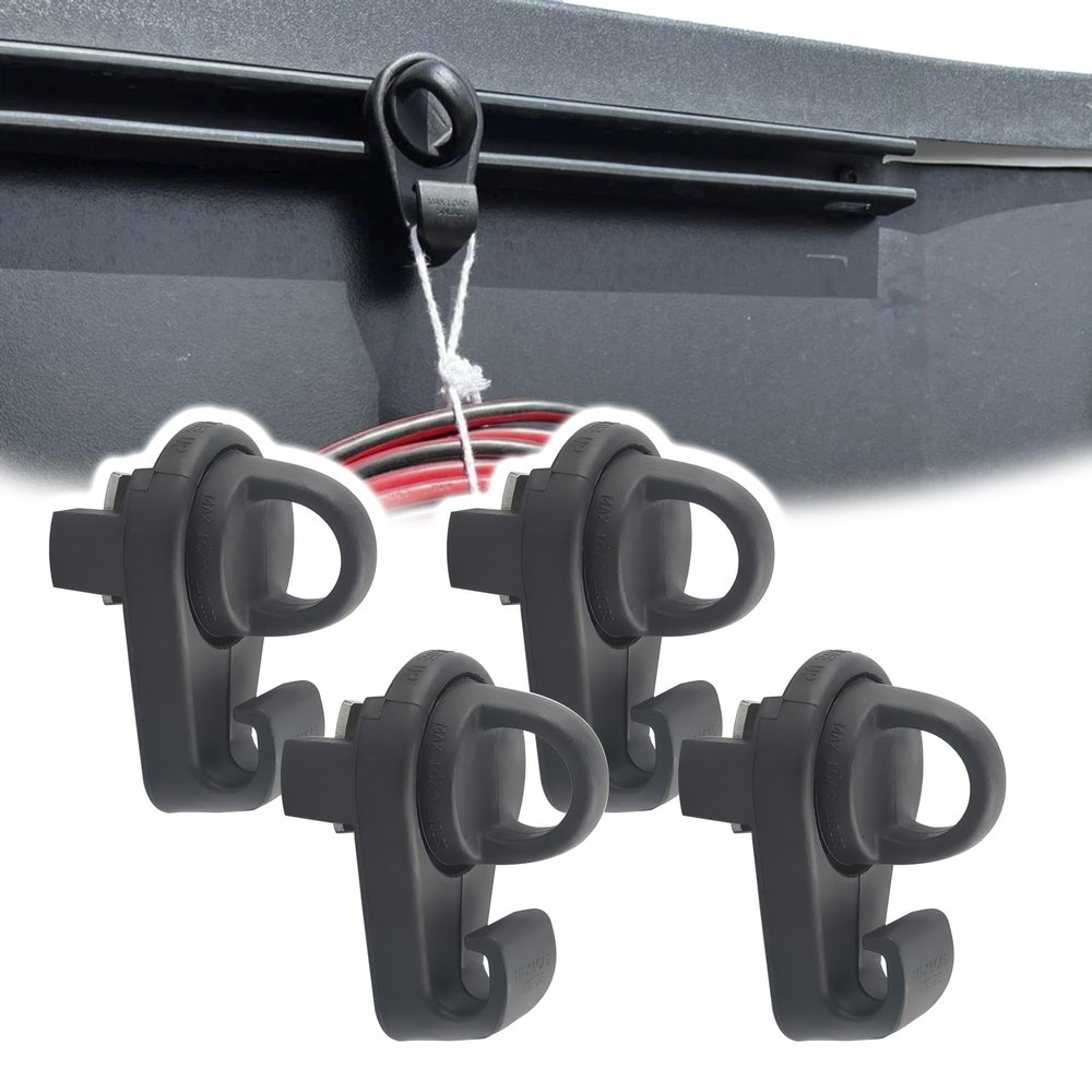 Phamyor Mini Tie Down with Hooks for Toyota Tacoma 2005-2021 & Tundra 2007-2021, for Deck Rail System Truck/Truck Bed Cleat, Replace PT278-35075,PT278-00160,PT785-35051, Heavy Duty Nylon, Black, 4pcs