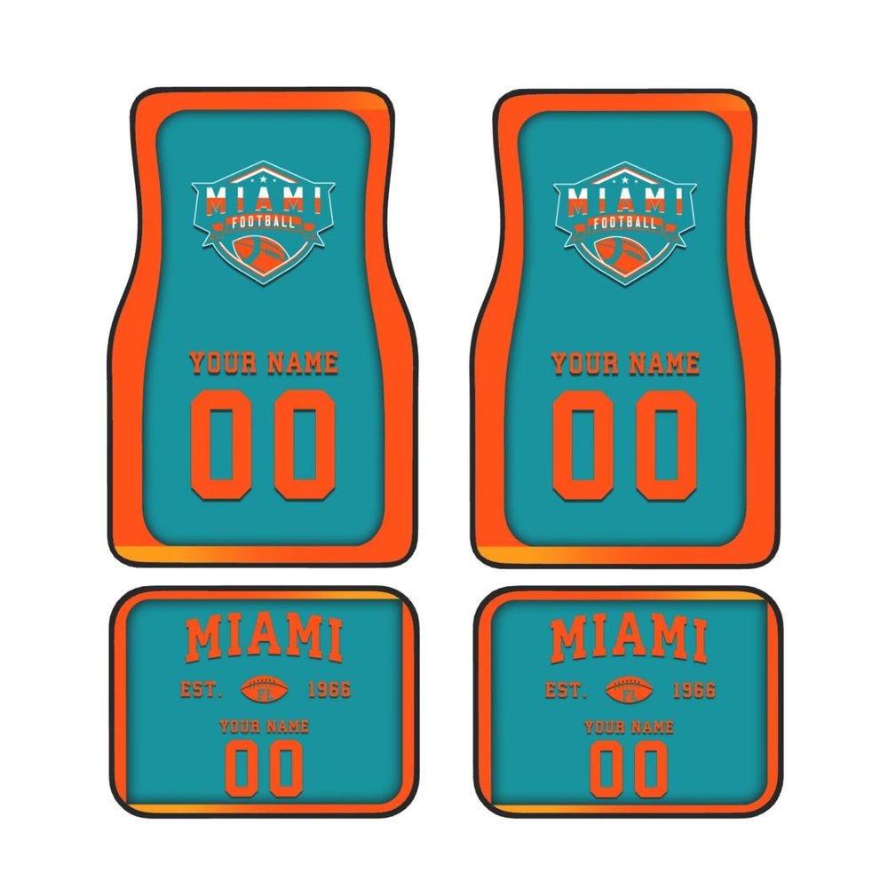 Custom Car Floor Mats,Add Personalized Name and Number As Gifts for Loyal Fans,Car Interior Accessoriess Car AccessoriesFit for Most Car -4 Pieces
