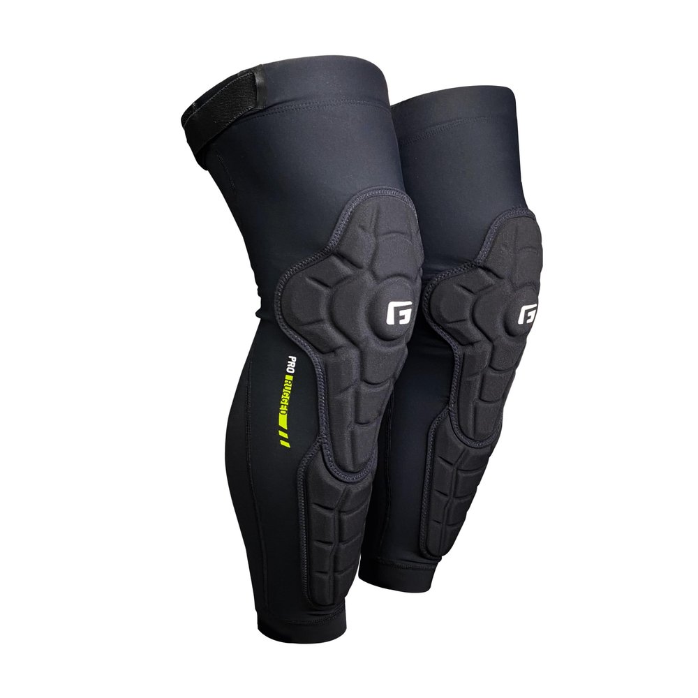 G-Form Pro-Rugged 2 Knee-Shin Guard - Comfortable - Protective Knee-Shin Guards with Pads for Biking & Cycling - Durable Compression - Black, Youth L/XL