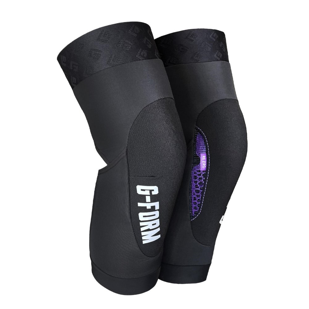 G-Form Terra Mountain Bike Knee Guards - Flexible Guards for Sports - Mountain & Dirt Bike Knee Pads - Machine-Washable Protective Gear with Mesh Cutouts - Black, Adult Medium