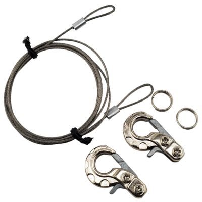 NHX RC Alum Premium Winch Hook w/Steel Winch Cable for 1/10 Crawler -Titanium