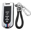 TECART Car Key Case Protector key fob holder Fit For Daihatsu Tanto LA600S LA800S LA610S Fit For Toyota Rush 3 Button Silver view 1