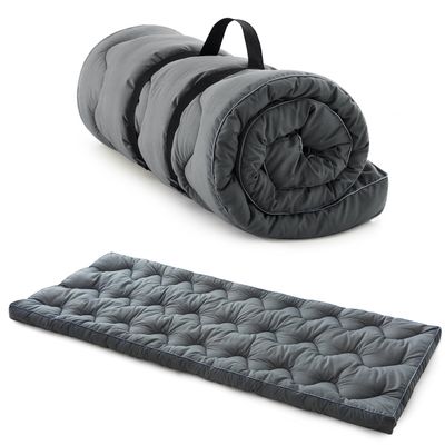 Jamdok Cot Mattress Topper for Camp Cot/Rv Bunk/Narrow Twin Beds(75X30),Thickened Quilted Pad,Lightweight Foldable Sleeping Mat for Traveling Hiking Backpacking,Portable,Gray