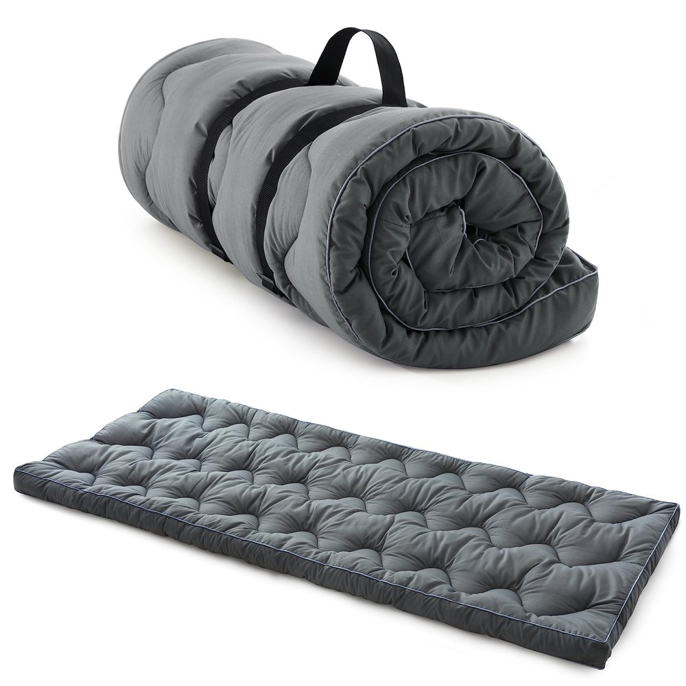 Jamdok Cot Mattress Topper for Camp Cot/Rv Bunk/Narrow Twin Beds(75X30),Thickened Quilted Pad,Lightweight Foldable Sleeping Mat for Traveling Hiking Backpacking,Portable,Gray