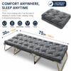 Jamdok Cot Mattress Topper for Camp Cot/Rv Bunk/Narrow Twin Beds(75X30),Thickened Quilted Pad,Lightweight Foldable Sleeping Mat for Traveling Hiking Backpacking,Portable,Gray view 3