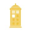 Simple Tardis Who Silhouette 6" Vinyl Sticker Car Decal (6" Yellow) view 1