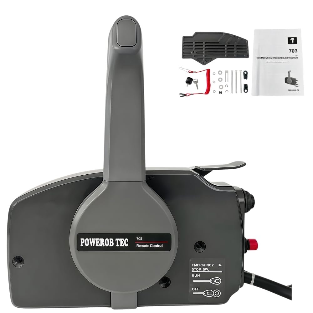 Boatcon Mechanical 703 Side Mount Control Box (Black) 703-48230-14 Push to Open 7Pin Harness For Yamaha Outboard Engine