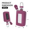 Car Key Fob Case for Replacing Old Key Fob Cover,Genuine Leather Car Key Case Holder with Keys Ring & Keychain (Purple) view 2