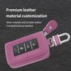 Car Key Fob Case for Replacing Old Key Fob Cover,Genuine Leather Car Key Case Holder with Keys Ring & Keychain (Purple) view 3