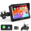 Carpuride W702 for Motorcycle, 7 inch Waterproof Touchscreen, Portable Apple Carplay/Android Auto GPS Navigation for Motorbike, Support Dual Bluetooth, Car GPS, Siri, Google Assistant, TF-64G view 1