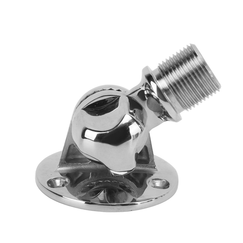 Tyenaza Marine Antenna Mount, 25mm/1.0in Threaded 316 Stainless Steel Polishing Processing 180 Adjustable Antennas Bracket