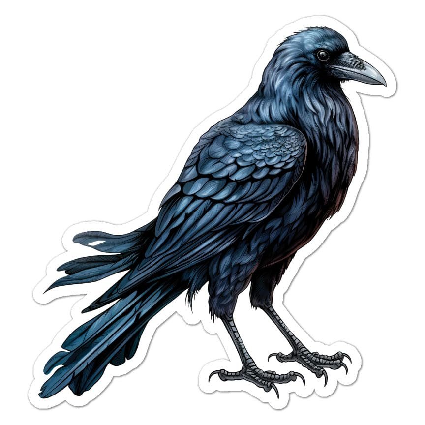 Raven Crow Vinyl Decal Sticker- 4" x 3.75"