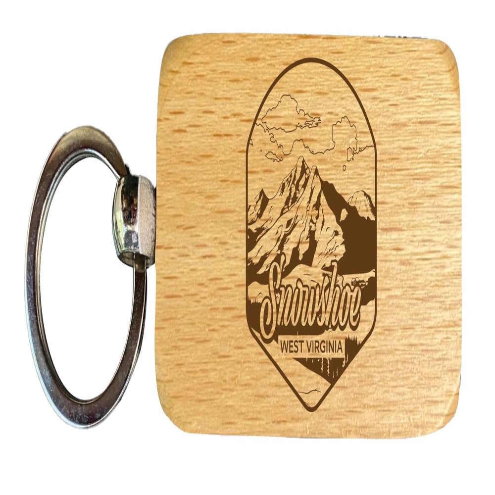 R and R Imports Snowshoe West Virginia Souvenir 2.5x1-Inch Souvenir Engraved Wooden Keychain Single Unit