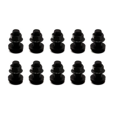 VanEssential L-Track Single Stud Bolt M10 x 1.0 Thread (Metric) 25mm / 1 inch Venture Track Accessory Black- 10 pcs