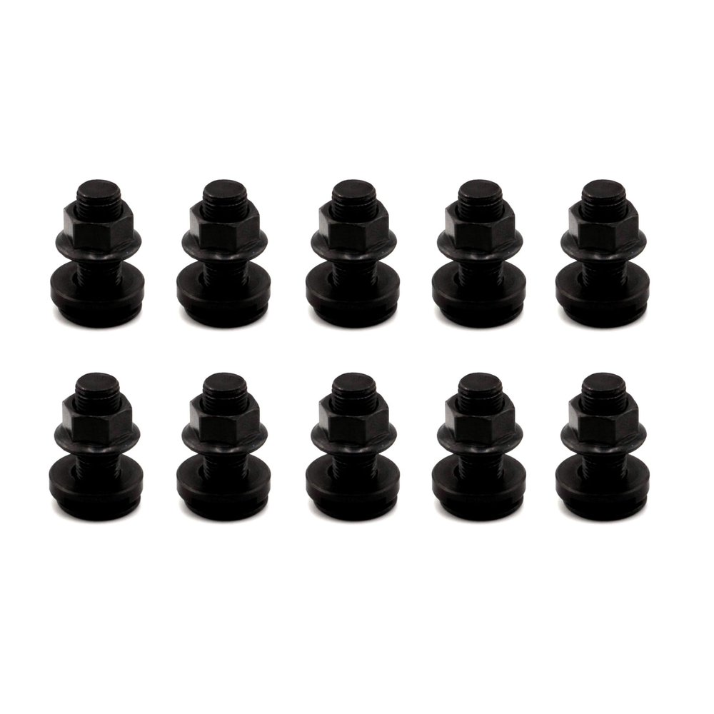 VanEssential L-Track Single Stud Bolt M10 x 1.0 Thread (Metric) 25mm / 1 inch Venture Track Accessory Black- 10 pcs