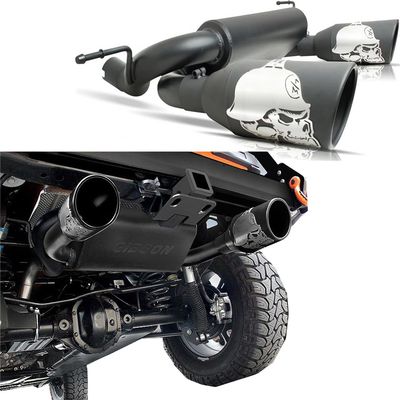 SXMA J093 Muffler Black Steel Car Rear Exhaust Tail Pipe Throat Muffler Steel Exhaust Tip Compatible with 2007-2018 Je ep W rangler Rubicon Sahara Freedom Sport JK JKU