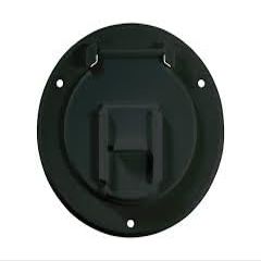 4.3 x 2.3 in. Round Basic Cable Hatch, Black