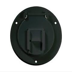 4.3 x 2.3 in. Round Basic Cable Hatch, Black