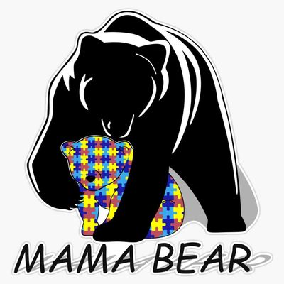 Autism Awareness Mama Bear Sticker Vinyl Decal Car Laptop Wall Window Bumper Sticker 5"
