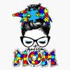 Autism Awareness Cute Puzzle Messy Bun Mom Awareness Sticker Vinyl Decal Car Laptop Wall Window Bumper Sticker 5" view 1