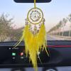 COWRC Women's car Interior Accessories, Hand-Woven Dream Catcher car Crystal Stone Feather Pendant, Women's car Accessories, Creative Interior Rearview Mirror Decoration, Feather car Pendant (White) view 3