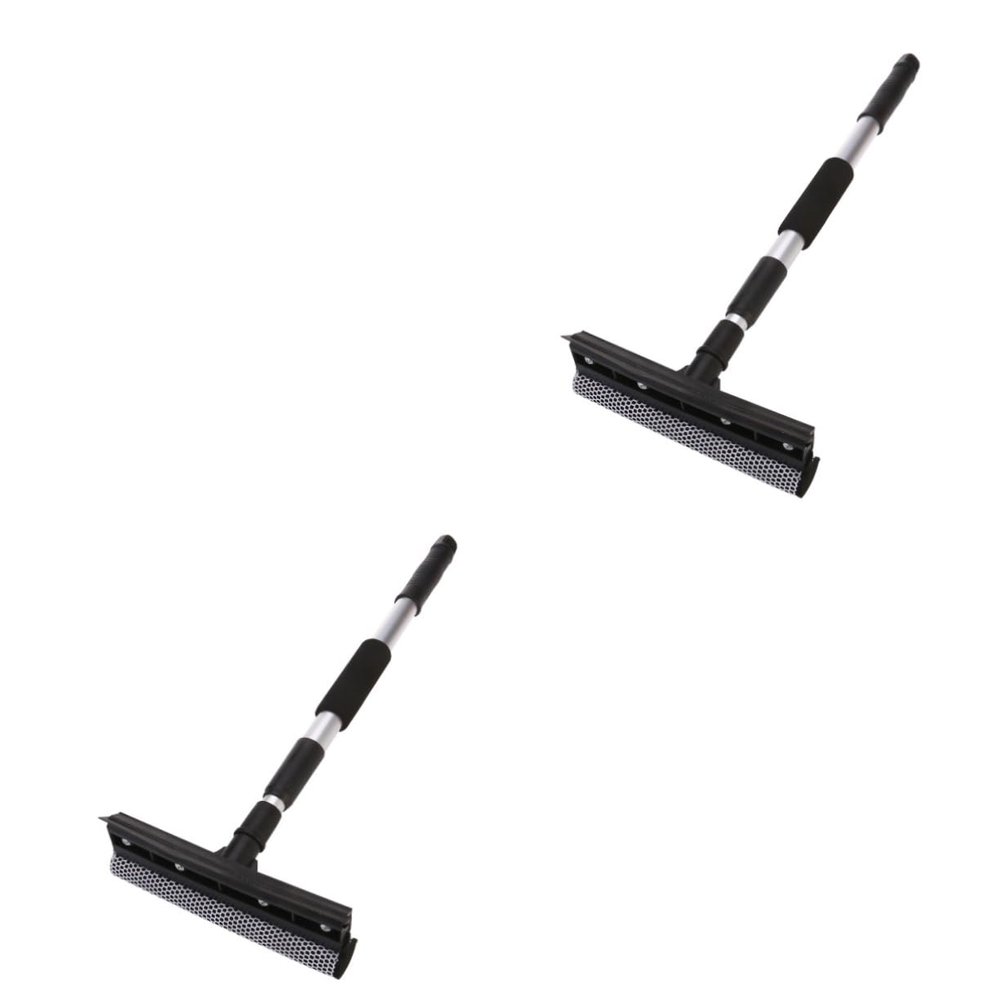 GLEAVI 2pcs Car Wash Sponge Gadget Telescopic Window Squeegee Car Duster Cleaning Squeegee Mop Natural Detachable Head Skid-Resistant Extendable Pole