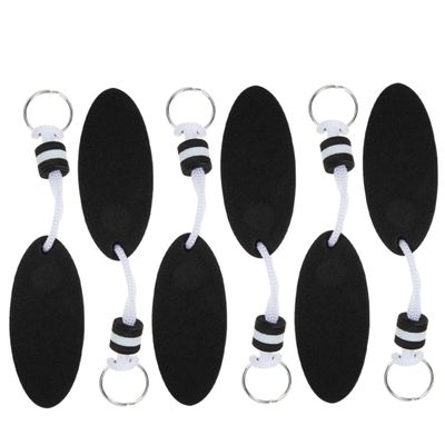 SOESFOUFU Waterproof Floating Keychains 6 Pack Buoy Keychains Oval Shape for Boating Fishing Rafting