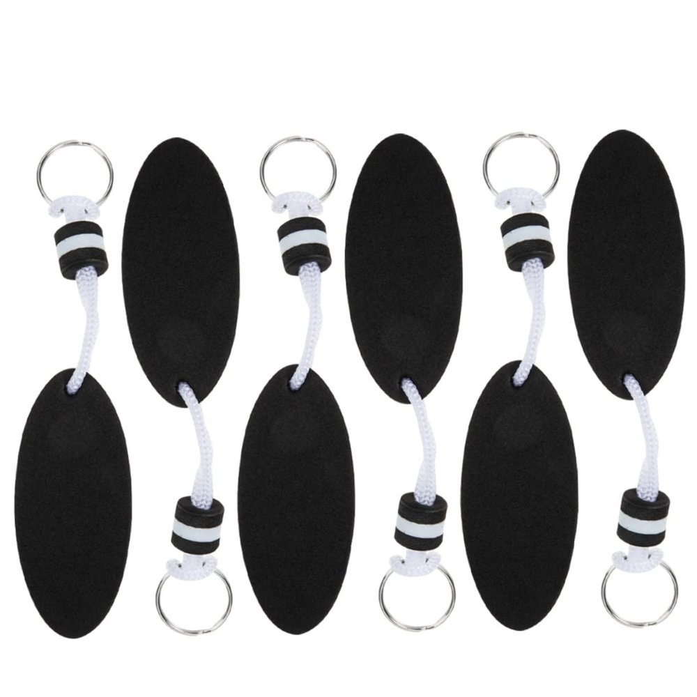SOESFOUFU Waterproof Floating Keychains 6 Pack Buoy Keychains Oval Shape for Boating Fishing Rafting